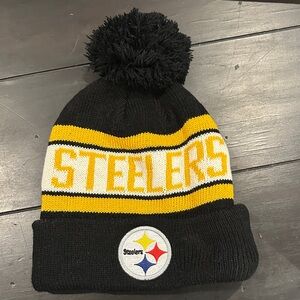 Black and Yellow Adult Pom Beanie